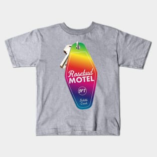 Schitt's Creek Rosebud Motel Key Tag for Room 7, Retro design in Rainbow Kids T-Shirt